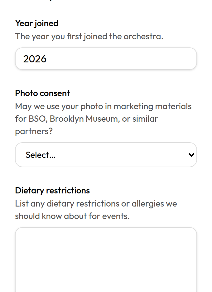 Other info response form