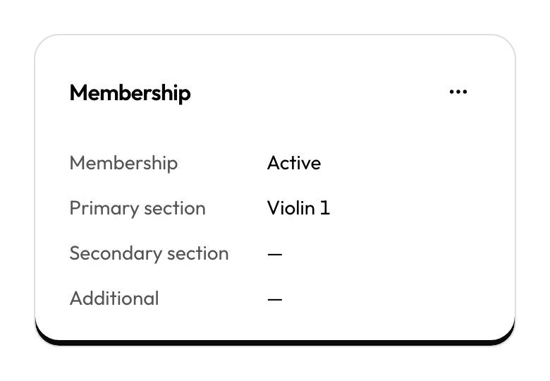 Account membership section