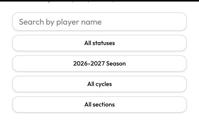 Attendance records ledger filters