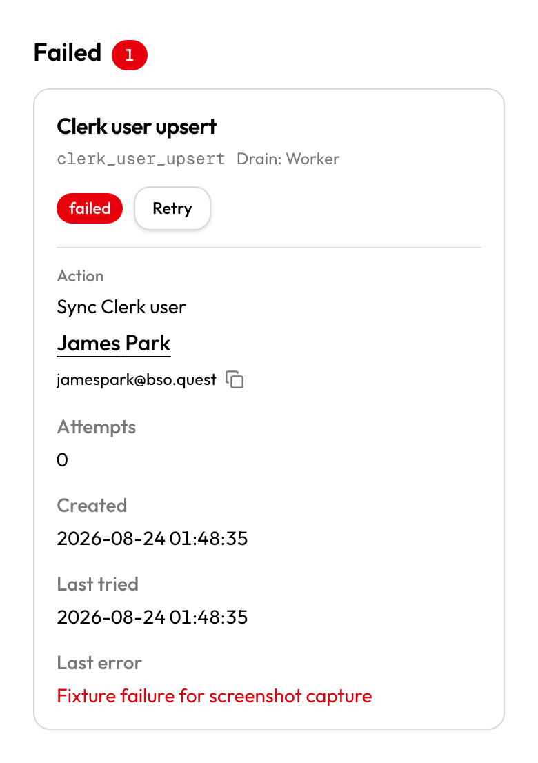 Outbox failed queue