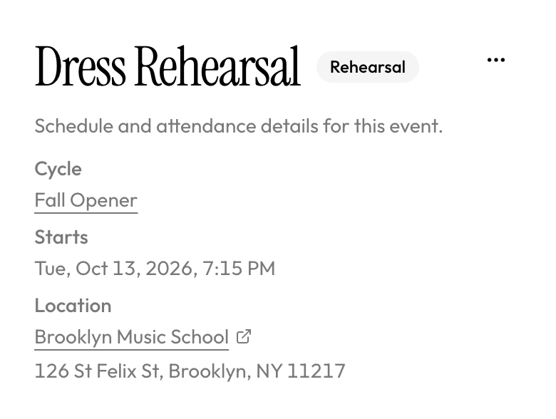 Event detail header and tabs