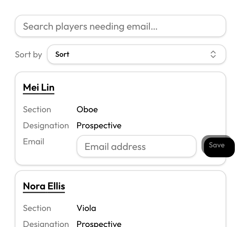 Players Needs follow-up tab